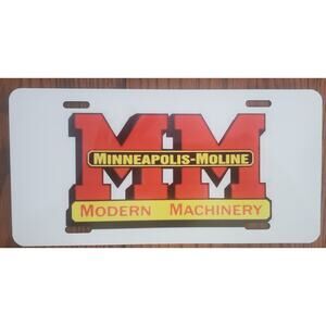 Minneapolis Moline Tractor Logo Aluminum Vanity License Plate Tag
